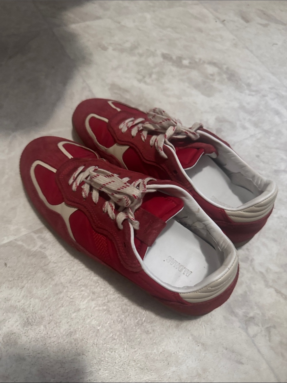 Alohas Red Athletic Sneakers with Cream Accents